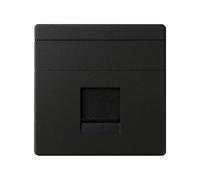 Piastra v&d univ. piatto c/g polvere per 1 RJ45 SIMON 82 CONCEPT nero opaco
