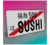Piastra Veicolo Giapponese JDM 30,5x15,5 cm Nera a Strisce 01 Shushi
