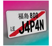 Piastra Veicolo JDM Giapponese 30,5x15,5 cm Nera a Strisce 26 J4P4N