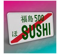 Piastra Veicolo JDM Giapponese 30,5x15,5 cm Verde a Righe 01 Shushi