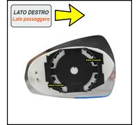 PIASTRA VETRO SPECCHIETTO TERMICO ASFERICO LATO DX-PASSEGGERO AUDI A3 art.B-026