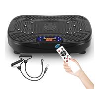 Piastra vibrante con 120 livelli e bande di resistenza, piastra vibrante con controllo app, massaggio magnetico e antiscivolo, dispositivo fitness per la casa, nero