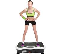 Piastra vibrante, per circolazione gambe, brucia grassi e modellamento del corpo, Workout e Massaggio, pedana vibrante dimagrante, 400 lbs,Intensità e Altoparlante Bluetooth 5.1 (Nero e bianco)