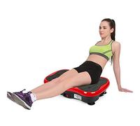 Piastra vibrante, per circolazione gambe, brucia grassi e modellamento del corpo, Workout e Massaggio, pedana vibrante dimagrante, 400 lbs,Intensità e Altoparlante Bluetooth 5.1 (nero e rosso)