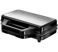 MPM MOP-45M Sandwich Maker elettrico per 2 panini, 4 a forma di triangolo, piastre antiaderenti, temperatura automatica, compatto, versione in acciaio inox, 900 W