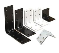 Piastre Angolari Piatte Set di connettori angolari for mobili da 4 pezzi, staffa angolare for armadio in metallo, robusto supporto triangolare universale(60mm-white)