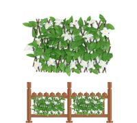 Piastre da giardino espandibili - frangivista in edera artificiale | Recinzione frangivista artificiale con fiori, frangivista per giardino, protezione della siepe, griglia da giardino espandibile per