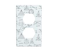 Piastre da parete duplex, coperture decorative per prese elettriche, dimensioni standard 1 banda 11,4 x 7 cm, equazione matematica stampa piastra di copertura, policarbonato termoplastico