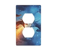 Piastre da parete duplex, coperture decorative per prese elettriche, dimensioni standard 1 banda 11,4 x 7 cm, rosso e blu Fire Dragon A piastra di copertura per presa a muro, policarbonato