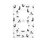 Piastre da parete duplex, coperture decorative per prese elettriche, dimensioni standard 1 banda 11,4 x 7 cm, cani da yoga divertente Boston terrier piastra di copertura per presa a muro
