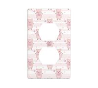 Piastre da parete duplex, coperture decorative per prese elettriche, dimensioni standard 1 banda 11,4 x 7 cm, Cartoon Love Cute Pig piastra di copertura della presa a muro, policarbonato termoplastico