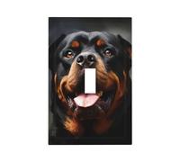 Piastre da parete Duplex Coperture per interruttori della luce a levetta, decorazione per interruttore della luce, copertura per interruttore della luce, stampa artistica con cane Rottweiler, piastra