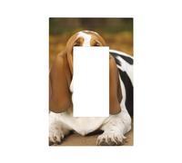 Piastre da parete Duplex Coperture per interruttori della luce a levetta Piastre decorative per interruttori della luce Copertura per interruttore della luce Basset Hound Stampa Piastra da parete per