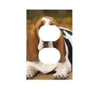 Piastre da parete Duplex Coperture per interruttori della luce a levetta Piastre decorative per interruttori della luce Copertura per interruttore della luce Basset Hound Stampa Piastra da parete per