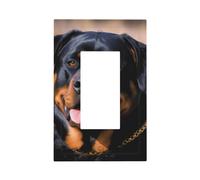 Piastre da parete Duplex Coperture per interruttori della luce a levetta Placche decorative per interruttori della luce Copertura per interruttore della luce Rottweiler Stampa Cane Placca da parete