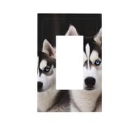 Piastre da parete Duplex Coperture per interruttori della luce a levetta Placche decorative per interruttori della luce Copertura per interruttori della luce con stampa di cane husky Placca da parete