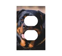 Piastre da parete Duplex Coperture per interruttori della luce a levetta Placche decorative per interruttori della luce Copertura per interruttore della luce Rottweiler Stampa Cane Placca da parete