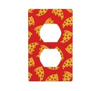 Piastre da parete Duplex, copriprese decorative, dimensioni standard, 1 marcia, 11,4 x 7 cm, graziosa piastra di copertura da parete per pizza rossa, policarbonato, termoplastica