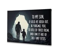Piastre decorative che esplorano lo sconosciuto insieme: un viaggio di padre e figlio su tela, quadro decorativo shabby chic, decorazione da parete per bagno (30 x 40 cm)