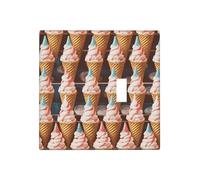 Piastre decorative da parete per coni gelato anni '50, copertura per interruttore della luce, 2 gang, piastra elettrica per interruttore elettrico, copertura in termoplastica per dispositivo