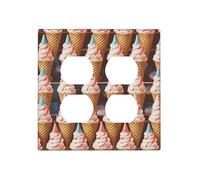 Piastre decorative da parete per coni gelato anni '50, copertura per interruttore della luce, 2 gang, piastra elettrica per interruttore elettrico, copertura in termoplastica per dispositivo