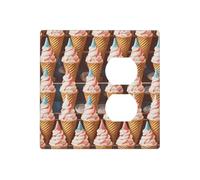Piastre decorative da parete per coni gelato anni '50, copertura per interruttore della luce, 2 gang, piastra elettrica per interruttore elettrico, copertura in termoplastica per dispositivo