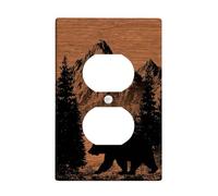 Piastre di copertura/coperture di uscita dell'interruttore della luce dell'orso di montagna,Decorazione della natura selvaggia marrone per accenti da parete ispirati alla natura,Piastre da parete