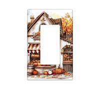 Piastre di copertura dell'interruttore a forma di zucca autunnale stile country per decorazione della casa, piastre da parete in termoplastica, dimensioni standard a dondolo singolo