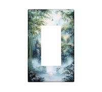 Piastre di copertura per interruttore della luce a cascata/coperture per uscite, verde tenue natura scenica per accenti da parete, piastre da parete in materiale termoplastico, dimensioni standard