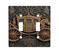 Piastre di copertura per interruttore della luce a forma di carrozza, stile vintage, design floreale oro antico per la decorazione domestica, piastre da parete in materiale termoplastico, dimensioni