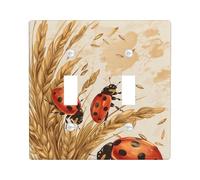 Piastre di copertura per interruttore della luce a forma di coccinella di grano autunnale, coperture per uscite, insetti marroni per la decorazione domestica, piastre da parete in materiale