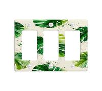 Piastre di copertura per interruttore della luce a forma di foglia tropicale, coperture per uscite, foglie di Monstera per decorazione domestica, piastre da parete in materiale termoplastico