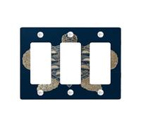 Piastre di copertura per interruttore della luce a forma di tartaruga marina, blu navy, decorazione oceanica costiera per stanze ispirate alla spiaggia, piastre da parete in materiale termoplastico