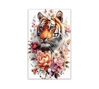 Piastre di copertura per interruttore della luce a forma di tigre floreale, con fiori colorati bianchi per decorazioni domestiche, piastre da parete in materiale termoplastico, piastra di copertura