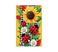 Piastre di copertura per interruttore della luce autunnale con girasole, design floreale giallo coccinella per decorazioni domestiche, piastre da parete in materiale termoplastico, piastra di