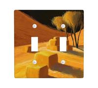 Piastre di copertura per interruttore della luce autunnale, coperture per uscite, balle di fieno dorate rustiche per la decorazione domestica, piastre da parete in materiale termoplastico, dimensioni
