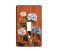 Piastre di copertura per interruttore della luce autunnale floreale, ortensie arancioni bruciate per decorazione da parete, stile vintage, accenti stagionali, piastre da parete in materiale