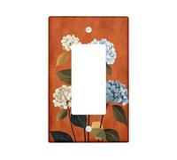 Piastre di copertura per interruttore della luce autunnale floreale, ortensie arancioni bruciate per decorazione da parete, stile vintage, accenti stagionali, piastre da parete in materiale