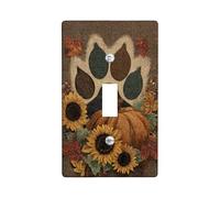 Piastre di copertura per interruttore della luce autunnale floreale, zucche arancioni calde e girasoli per decorazioni stagionali, piastre da parete in materiale termoplastico, dimensioni standard