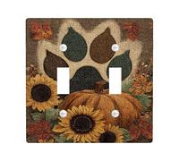 Piastre di copertura per interruttore della luce autunnale floreale, zucche arancioni calde e girasoli per decorazioni stagionali, piastre da parete in materiale termoplastico, dimensioni standard