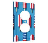 Piastre di copertura per interruttore della luce con ghiaccioli patriottici, decorazione con bandiera americana blu, piastre da parete in materiale termoplastico, estate per accenti da parete, presa