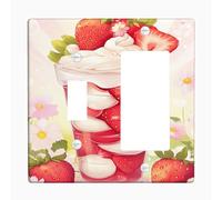 Piastre di copertura per interruttore della luce del dessert alla fragola/coperture di uscita, frutti estivi di pesca per la decorazione domestica, piatti da parete in materiale termoplastico