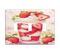 Piastre di copertura per interruttore della luce del dessert alla fragola/coperture di uscita, frutti estivi di pesca per la decorazione domestica, piatti da parete in materiale termoplastico