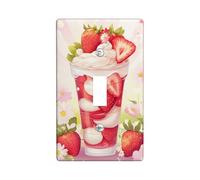 Piastre di copertura per interruttore della luce del dessert alla fragola/coperture di uscita, frutti estivi di pesca per la decorazione domestica, piatti da parete in materiale termoplastico