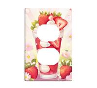 Piastre di copertura per interruttore della luce del dessert alla fragola/coperture di uscita, frutti estivi di pesca per la decorazione domestica, piatti da parete in materiale termoplastico, presa