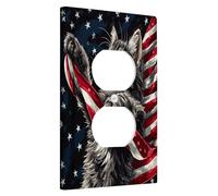 Piastre di copertura per interruttore della luce del gatto patriottico/coperture di uscita, bandiera USA per la decorazione della stanza, piastre da parete in termoplastica resistente, presa singola