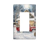 Piastre di copertura per interruttore della luce del paese delle meraviglie di Natale invernale, coperture per uscite, scena della cabina innevata per decorazioni natalizie, piastre da parete in