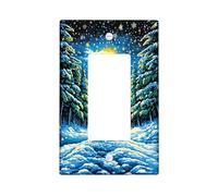 Piastre di copertura per interruttore della luce del paese delle meraviglie invernali, coperture per uscite, pupazzo di neve e pini per decorazioni natalizie, piastre da parete in materiale
