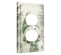 Piastre di copertura per interruttore della luce del pupazzo di neve invernale, coperture per interruttori, cappello verde e sciarpa per decorazioni natalizie, piatti da parete in materiale