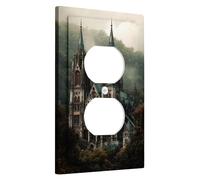Piastre di copertura per interruttore della luce della cattedrale gotica, foresta autunnale per accenti da parete, piastre decorative da parete, presa singola duplex di dimensioni standard